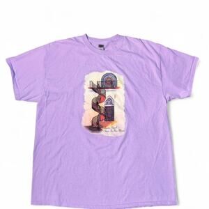 Vintage Loretto Chapel Santa Fe Graphic T-Shirt Purple Short Sleeve Tee XL